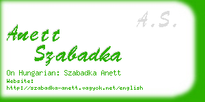 anett szabadka business card
